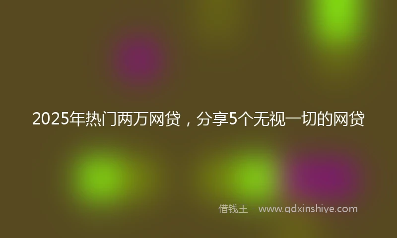 2025年热门两万网贷,分享5个无视一切的网贷