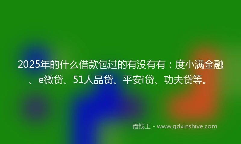 2025年的什么借款包过的有没有有：度小满金融、e微贷、51人品贷、平安i贷、功夫贷等。