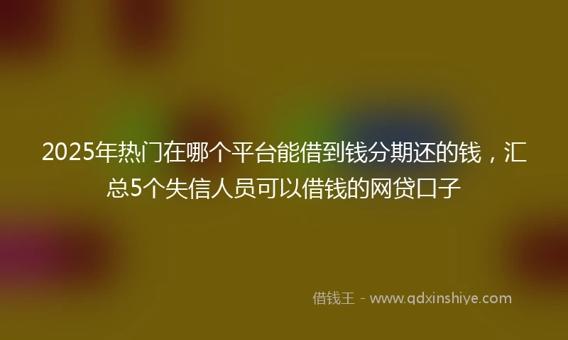 2025年热门在哪个平台能借到钱分期还的钱，汇总5个失信人员可以借钱的网贷口子