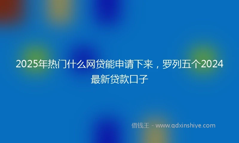 2025年热门什么网贷能申请下来，罗列五个2024最新贷款口子
