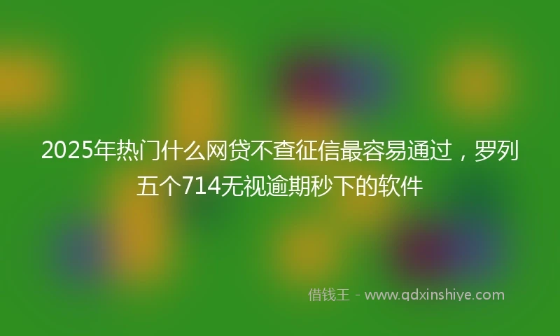 2025年热门什么网贷不查征信最容易通过，罗列五个714无视逾期秒下的软件