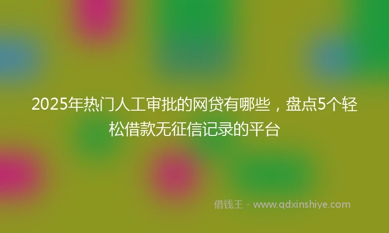 2025年热门人工审批的网贷有哪些,盘点5个轻松借款无征信记录的平台