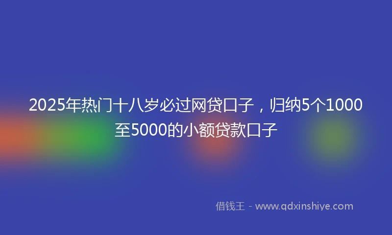 2025年热门十八岁必过网贷口子，归纳5个1000至5000的小额贷款口子