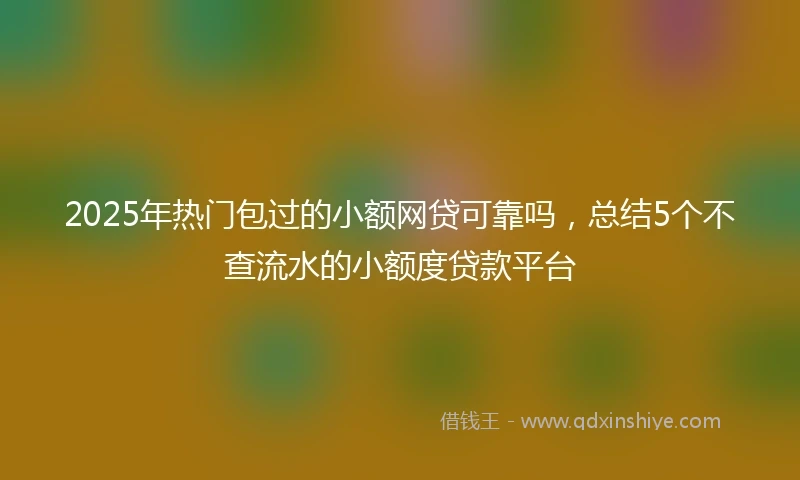 2025年热门包过的小额网贷可靠吗，总结5个不查流水的小额度贷款平台