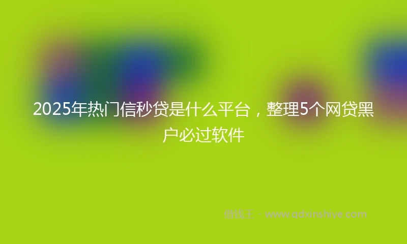 2025年热门信秒贷是什么平台，整理5个网贷黑户必过软件
