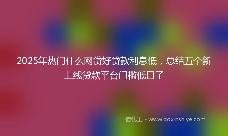 2025年热门什么网贷好贷款利息低，总结五个新上线贷款平台门槛低口子