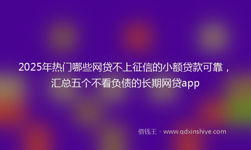 2025年热门哪些网贷不上征信的小额贷款可靠，汇总五个不看负债的长期网贷app