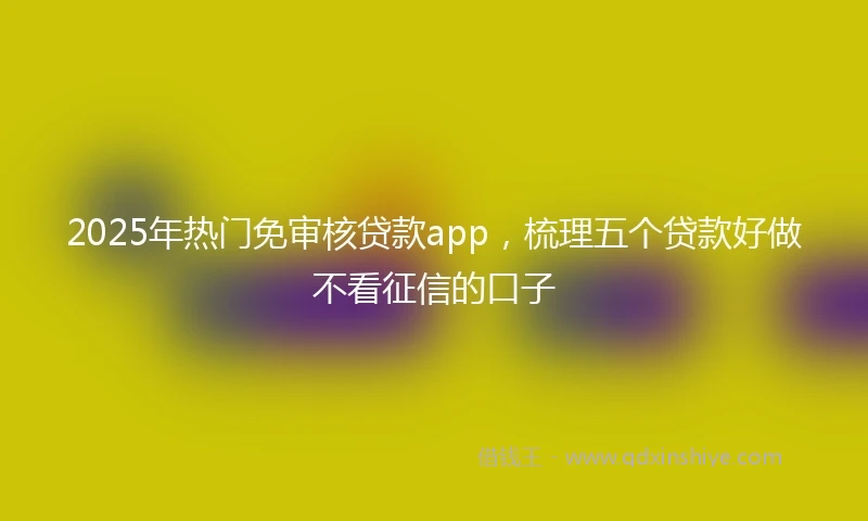 2025年热门免审核贷款app，梳理五个贷款好做不看征信的口子
