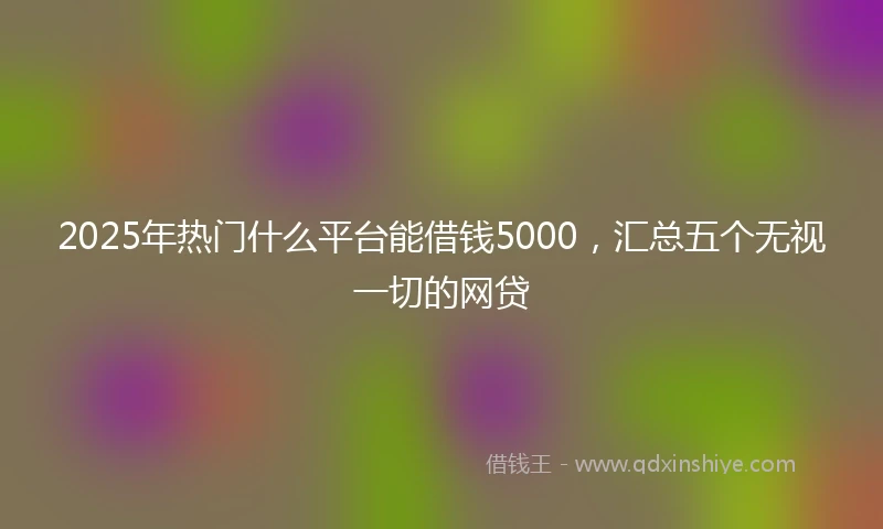 2025年热门什么平台能借钱5000，汇总五个无视一切的网贷