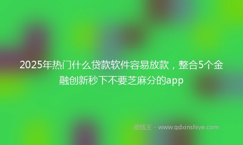 2025年热门什么贷款软件容易放款，整合5个金融创新秒下不要芝麻分的app