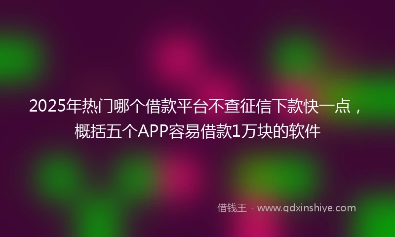 2025年热门哪个借款平台不查征信下款快一点，概括五个APP容易借款1万块的软件