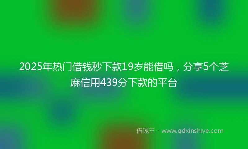 2025年热门借钱秒下款19岁能借吗，分享5个芝麻信用439分下款的平台