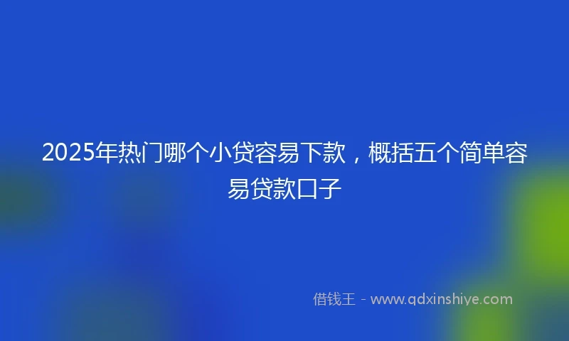 2025年热门哪个小贷容易下款，概括五个简单容易贷款口子