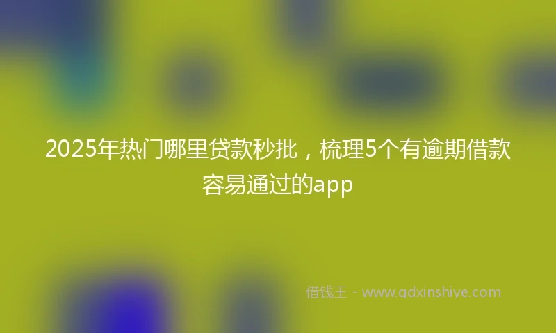 2025年热门哪里贷款秒批，梳理5个有逾期借款容易通过的app