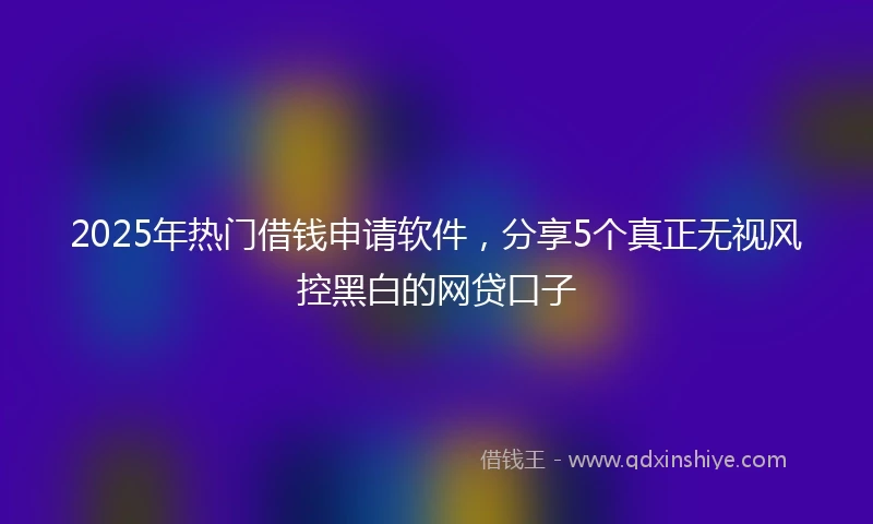 2025年热门借钱申请软件，分享5个真正无视风控黑白的网贷口子