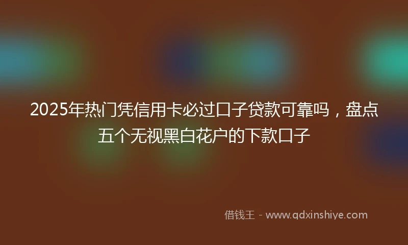 2025年热门凭信用卡必过口子贷款可靠吗，盘点五个无视黑白花户的下款口子
