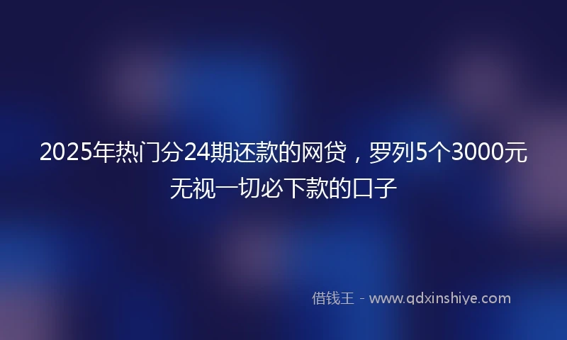 2025年热门分24期还款的网贷，罗列5个3000元无视一切必下款的口子