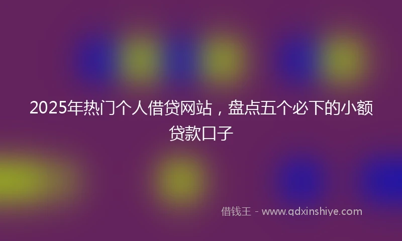 2025年热门个人借贷网站,盘点五个必下的小额贷款口子