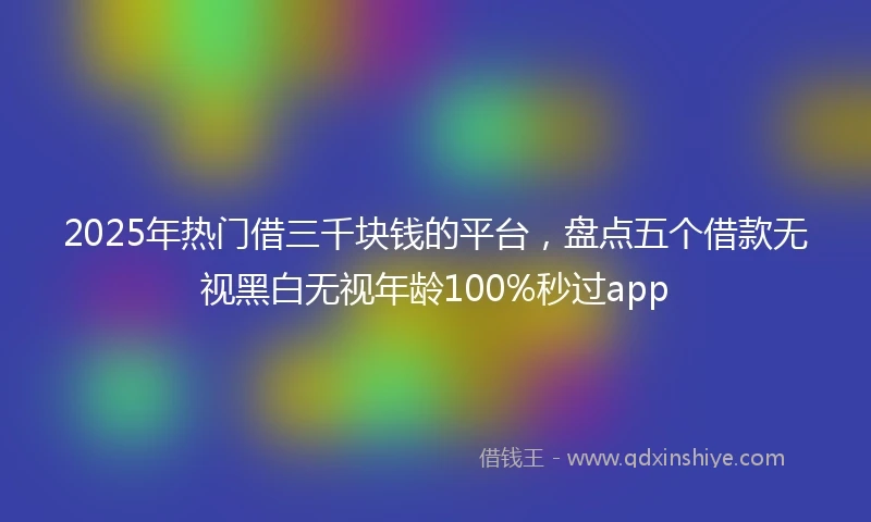 2025年热门借三千块钱的平台，盘点五个借款无视黑白无视年龄100%秒过app