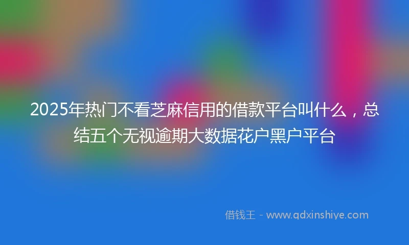 2025年热门不看芝麻信用的借款平台叫什么，总结五个无视逾期大数据花户黑户平台