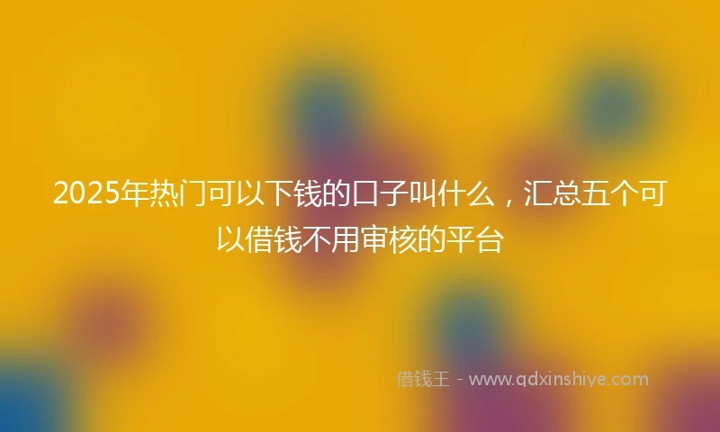 2025年热门可以下钱的口子叫什么,汇总五个可以借钱不用审核的平台