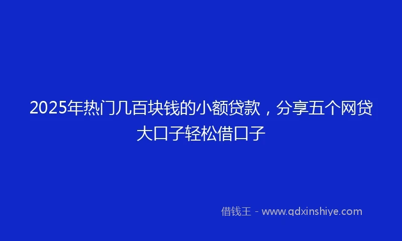 2025年热门几百块钱的小额贷款，分享五个网贷大口子轻松借口子