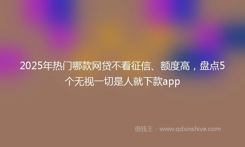 2025年热门哪款网贷不看征信、额度高，盘点5个无视一切是人就下款app