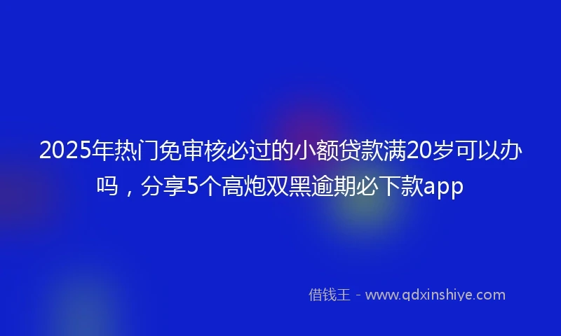2025年热门免审核必过的小额贷款满20岁可以办吗，分享5个高炮双黑逾期必下款app