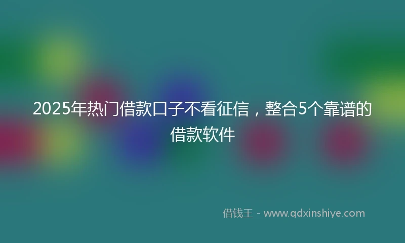 2025年热门借款口子不看征信，整合5个靠谱的借款软件