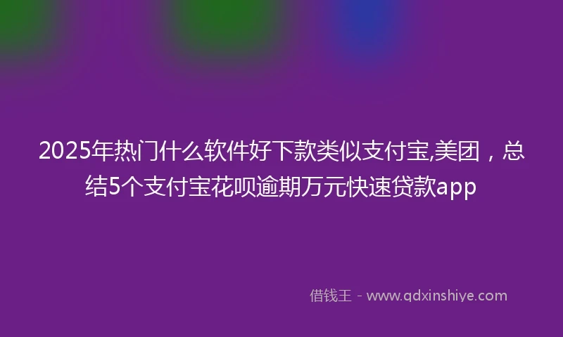 2025年热门什么软件好下款类似支付宝,美团，总结5个支付宝花呗逾期万元快速贷款app