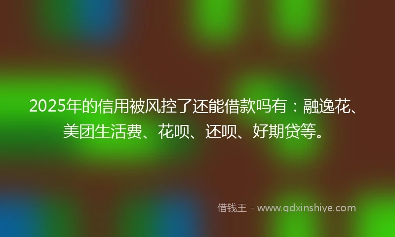2025年的信用被风控了还能借款吗有:融逸花、美团生活费、花呗、还呗、好期贷等。