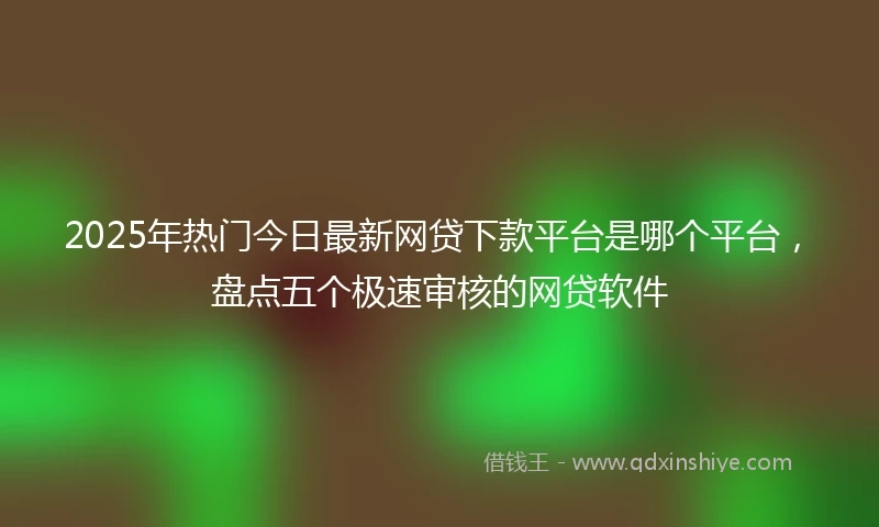 2025年热门今日最新网贷下款平台是哪个平台，盘点五个极速审核的网贷软件