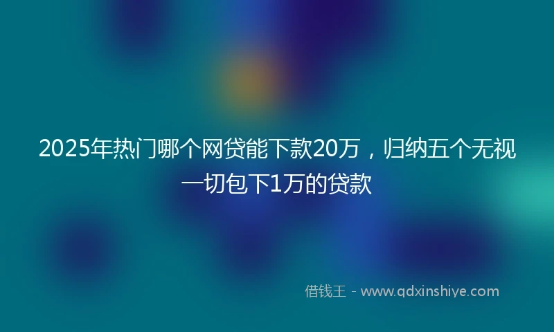 2025年热门哪个网贷能下款20万，归纳五个无视一切包下1万的贷款