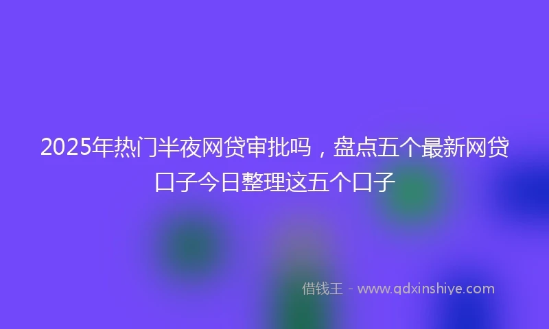 2025年热门半夜网贷审批吗,盘点五个最新网贷口子今日整理这五个口子