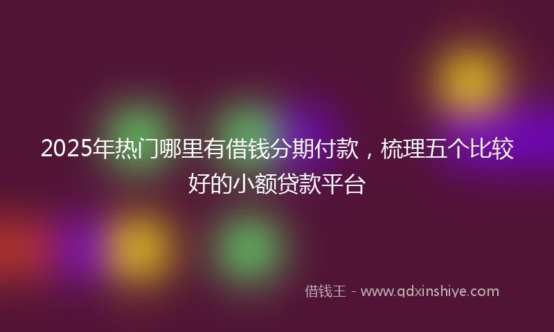 2025年热门哪里有借钱分期付款，梳理五个比较好的小额贷款平台