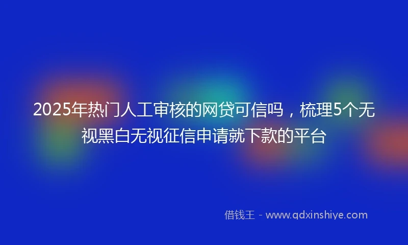 2025年热门人工审核的网贷可信吗，梳理5个无视黑白无视征信申请就下款的平台