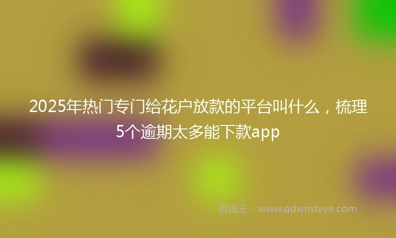 2025年热门专门给花户放款的平台叫什么，梳理5个逾期太多能下款app