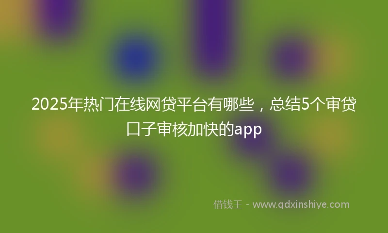 2025年热门在线网贷平台有哪些，总结5个审贷口子审核加快的app
