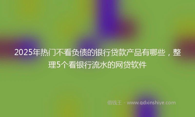2025年热门不看负债的银行贷款产品有哪些,整理5个看银行流水的网贷软件