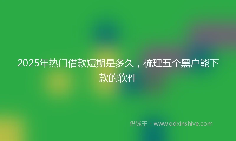2025年热门借款短期是多久，梳理五个黑户能下款的软件