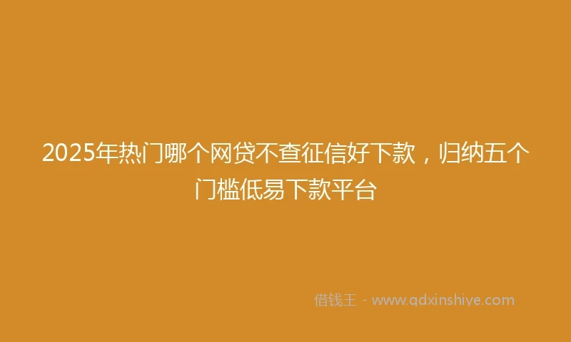 2025年热门哪个网贷不查征信好下款,归纳五个门槛低易下款平台
