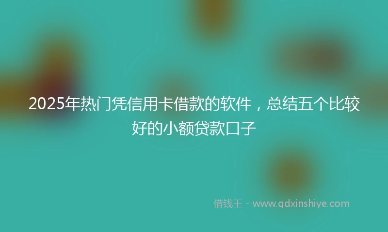 2025年热门凭信用卡借款的软件，总结五个比较好的小额贷款口子