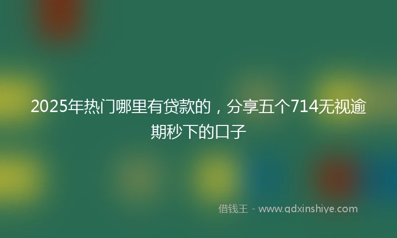 2025年热门哪里有贷款的，分享五个714无视逾期秒下的口子