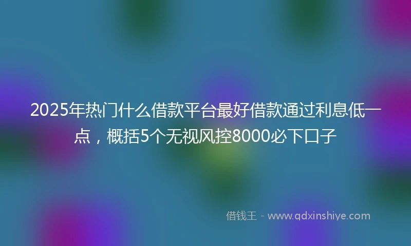 2025年热门什么借款平台最好借款通过利息低一点，概括5个无视风控8000必下口子