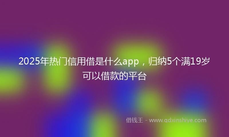 2025年热门信用借是什么app，归纳5个满19岁可以借款的平台