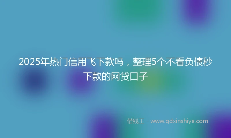 2025年热门信用飞下款吗,整理5个不看负债秒下款的网贷口子