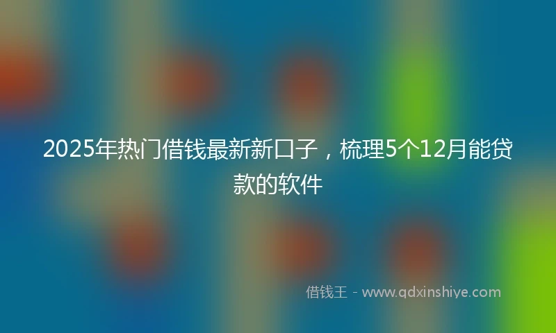 2025年热门借钱最新新口子，梳理5个12月能贷款的软件