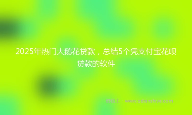2025年热门大鹅花贷款，总结5个凭支付宝花呗贷款的软件
