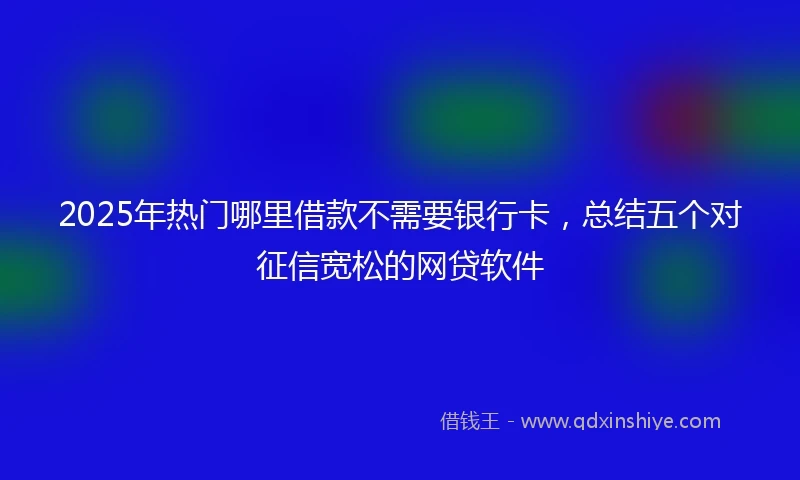 2025年热门哪里借款不需要银行卡，总结五个对征信宽松的网贷软件