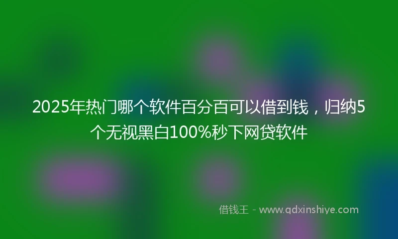 2025年热门哪个软件百分百可以借到钱，归纳5个无视黑白100%秒下网贷软件